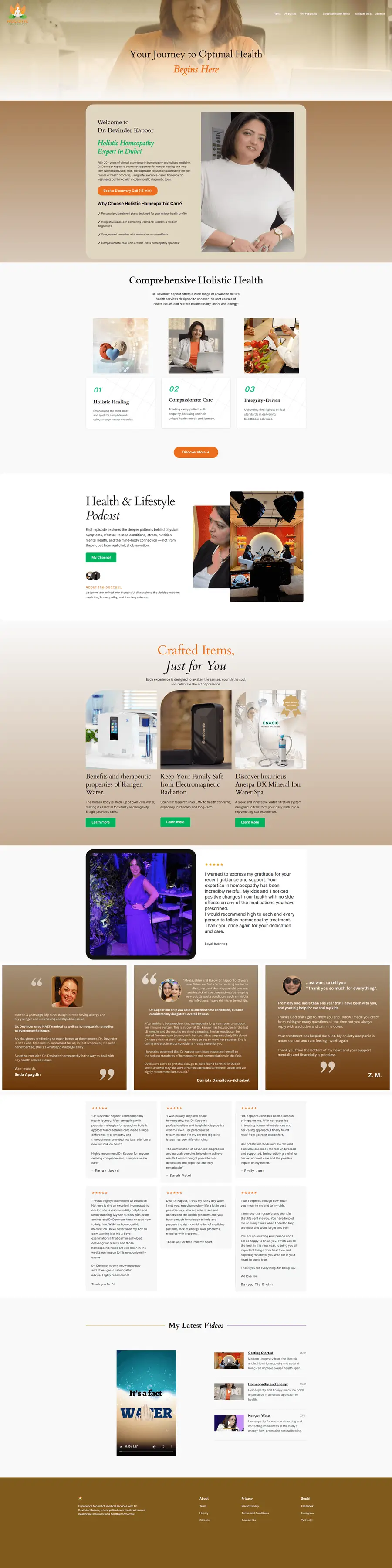Medical practice website design for Dr Devinder Kapoor